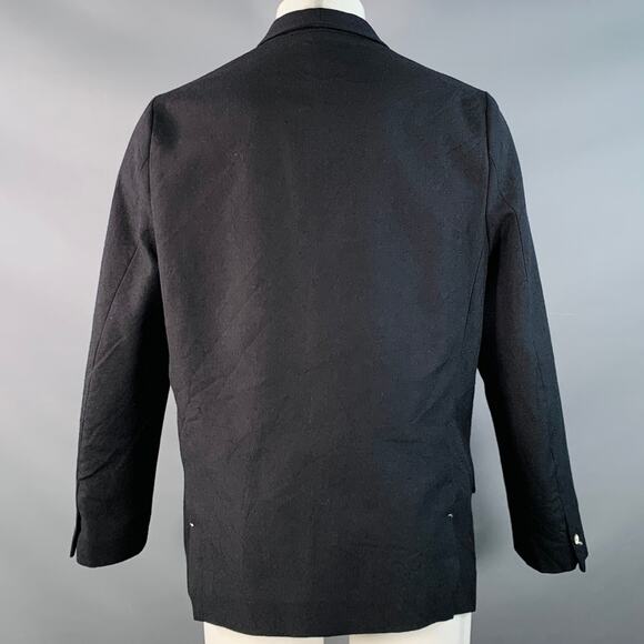 ARCHIVIO J.M.RIBOT Size M Black Wool Twill Single Breasted Buttoned Jacket - Picture 3 of 7